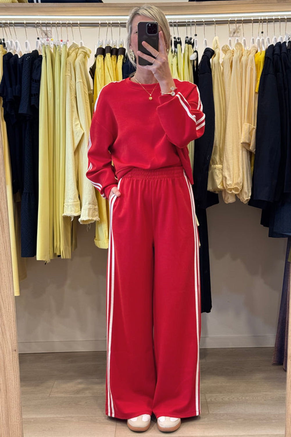 Varsity Striped Detail Crewneck and Sweatpants 2pcs Outfit (Other Colors)