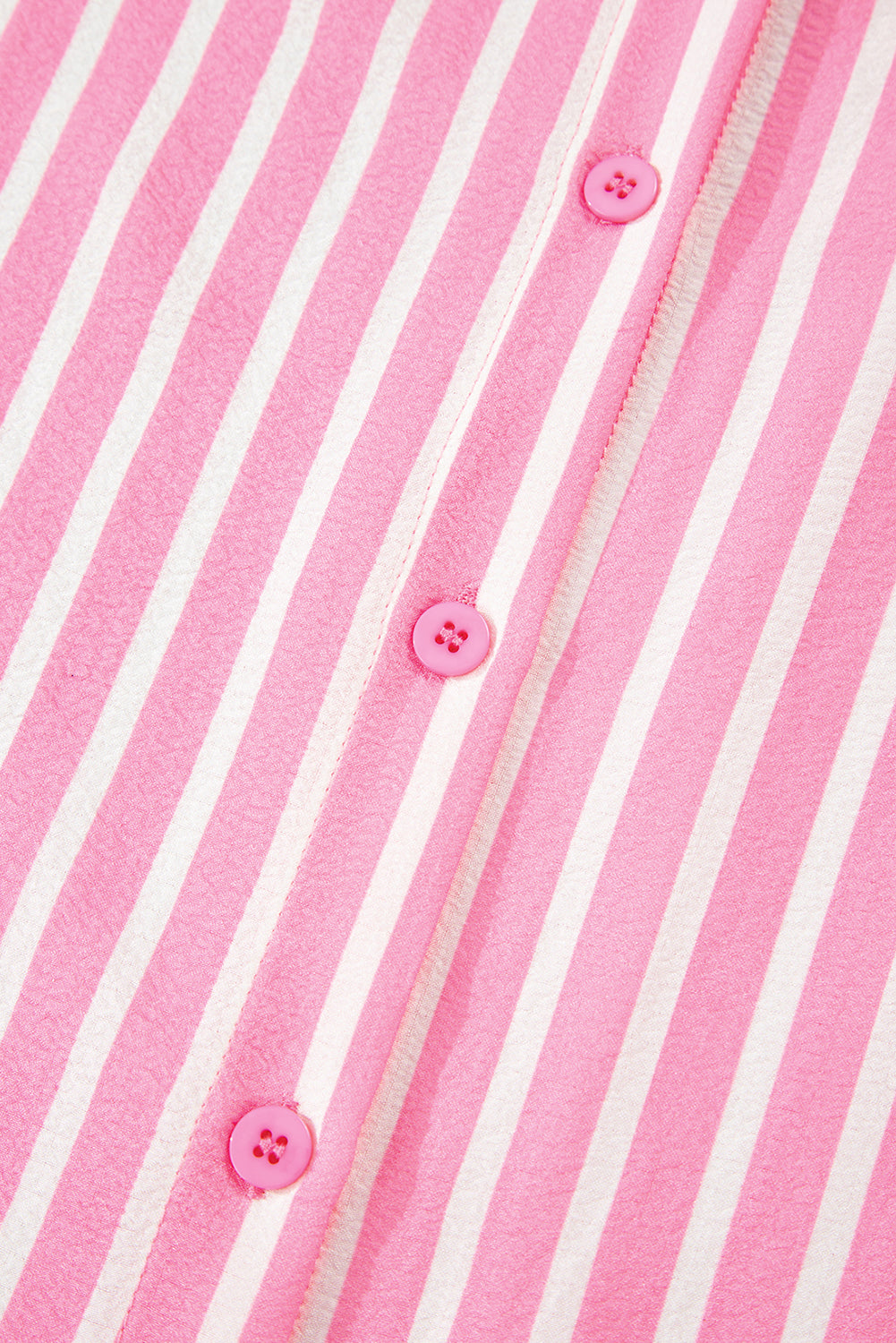 Pink Stripe Buttoned Long Sleeve 2 Piece Sleepwear