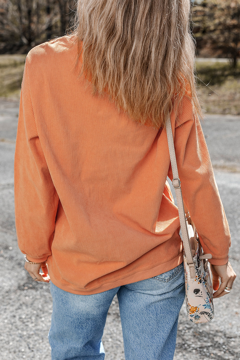 Orange thankful grateful blessed Arrow Graphic Corded Sweatshirt (Extended Sizes)