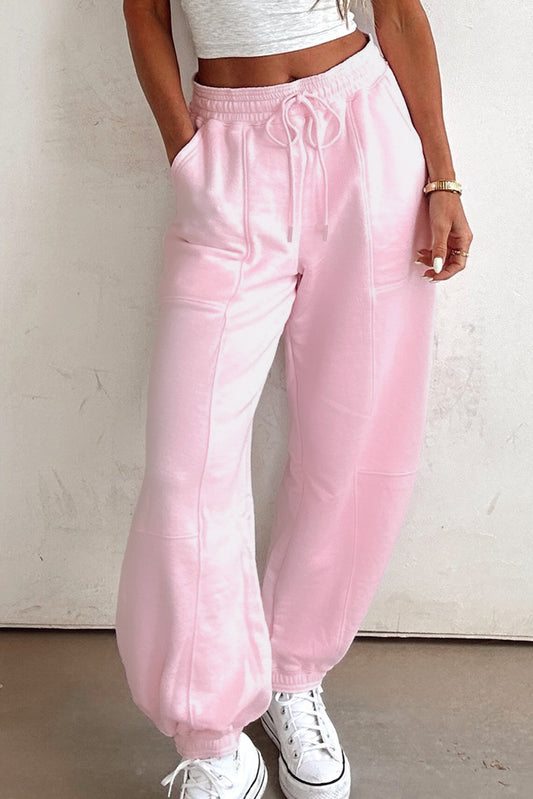 Drawstring Elastic Waistband Solid Jogger Pants (Other Colors)