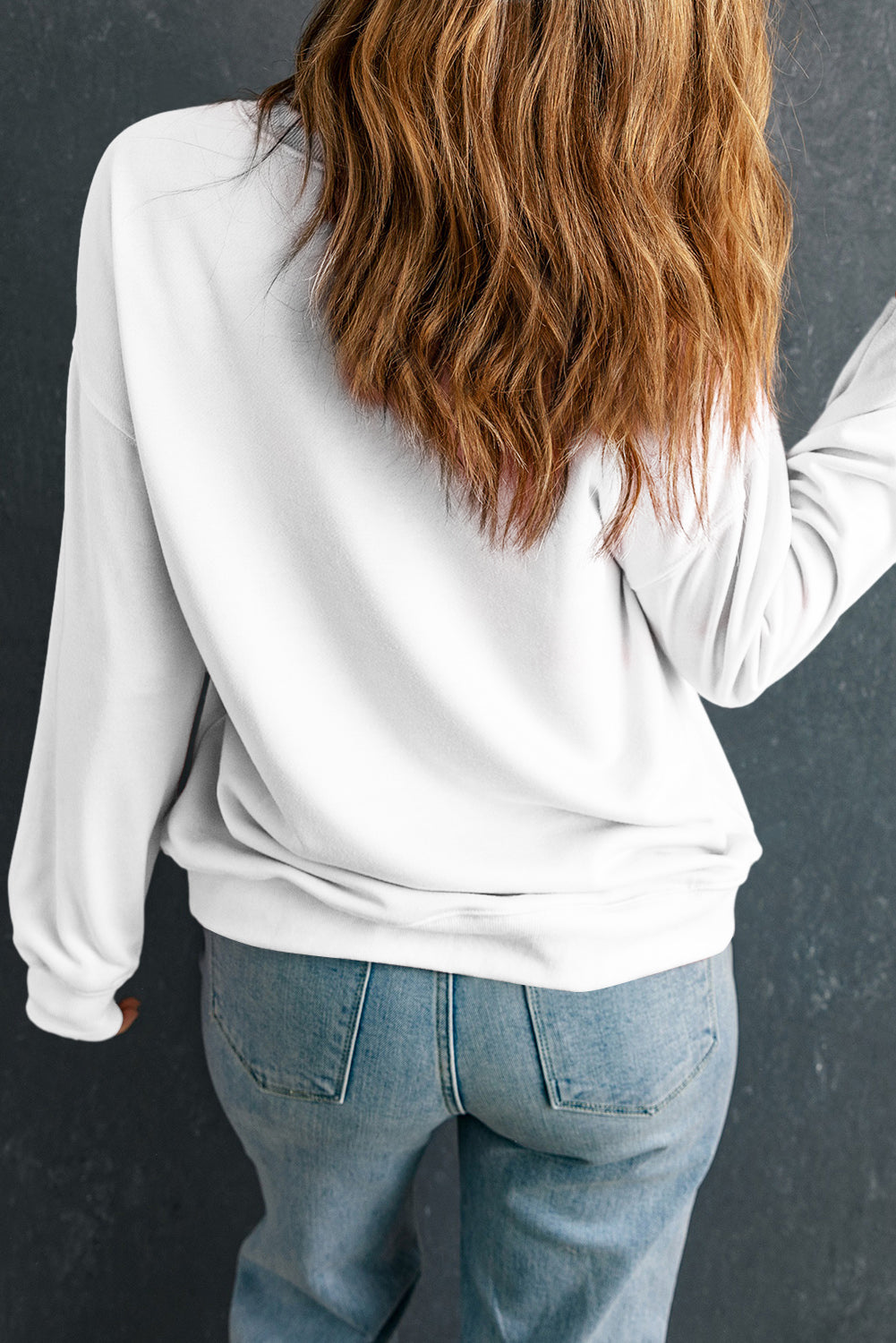 White Teacher Bow PNG Graphic Pullover Sweatshirt (Extended Sizes)