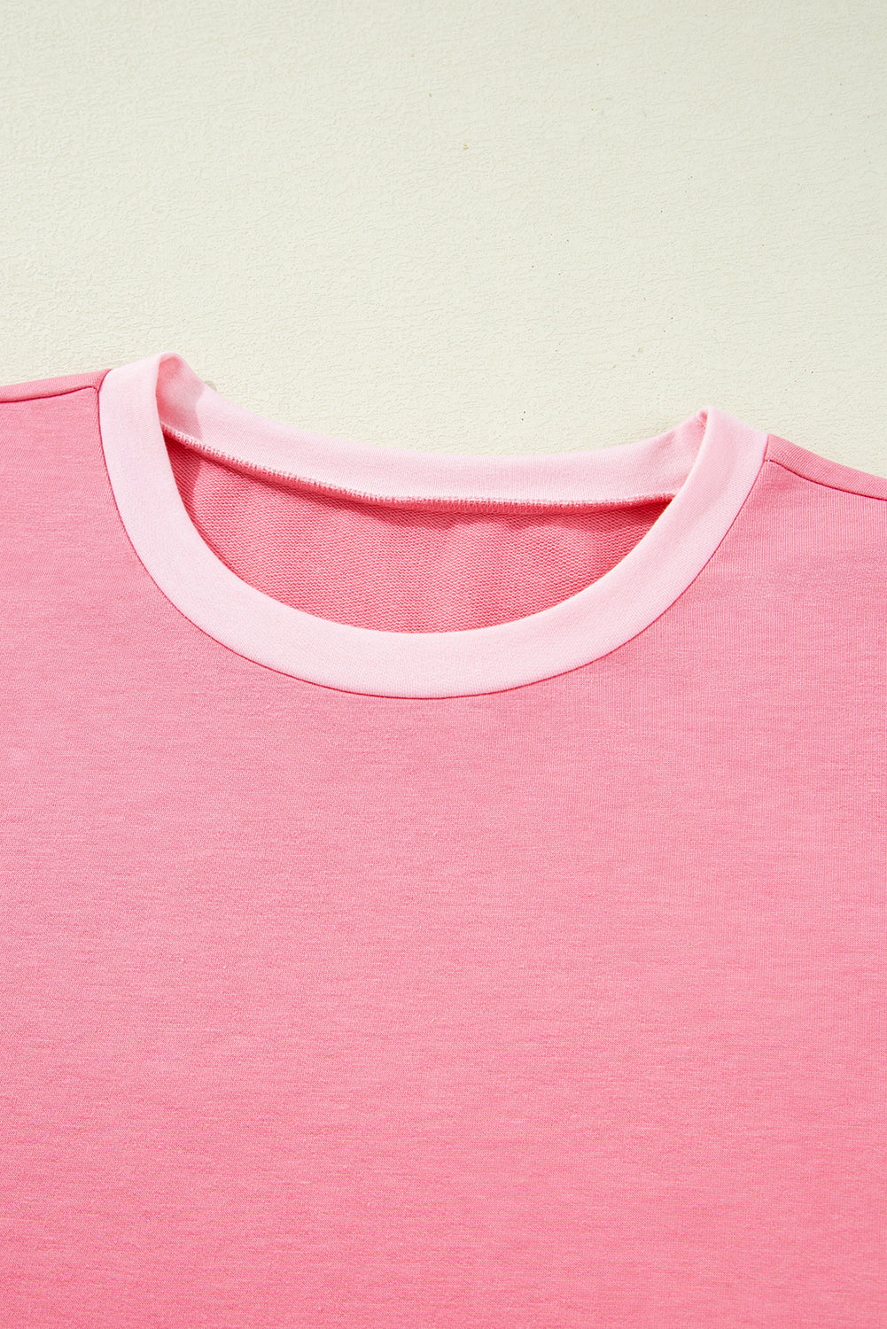 Peach Blossom Two Tones Patchwork Half Sleeve T Shirt