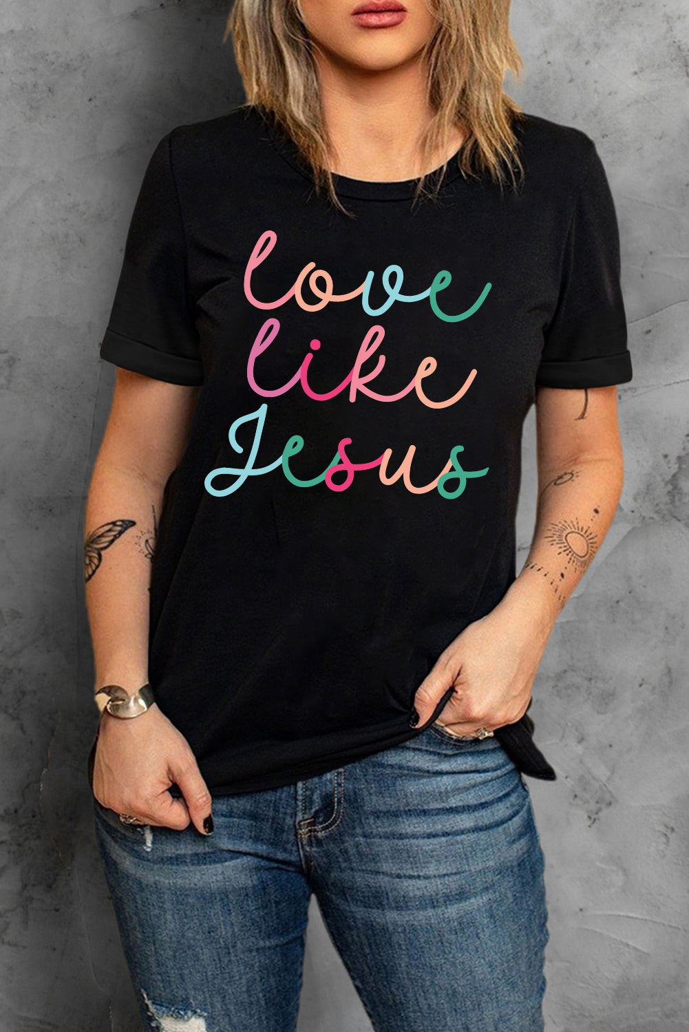 Black Love Like Jesus Crew Neck Graphic Tee (Extended Sizes)