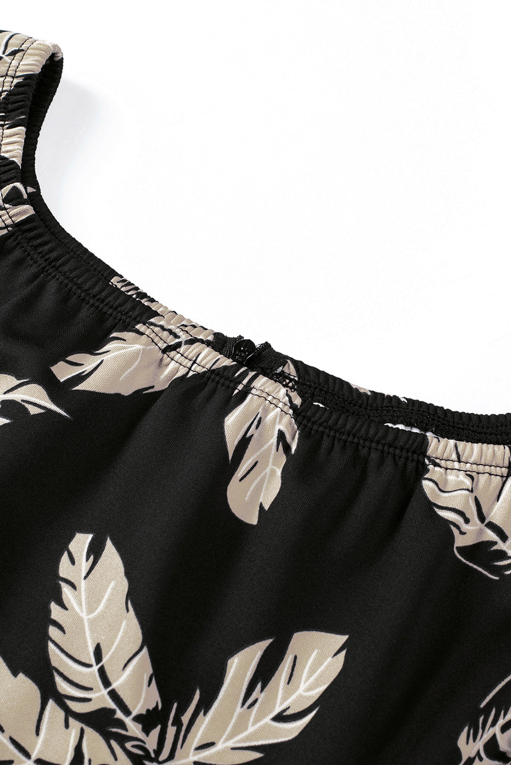 Black Pattern Print Off Shoulder Slit Bodycon Midi Dress (Extended Sizes)