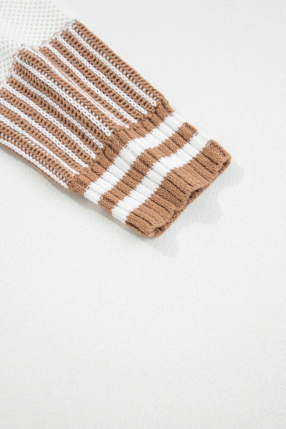 Two Tone Striped Patchwork Drop Shoulder Loose Sweater (Other Colors)