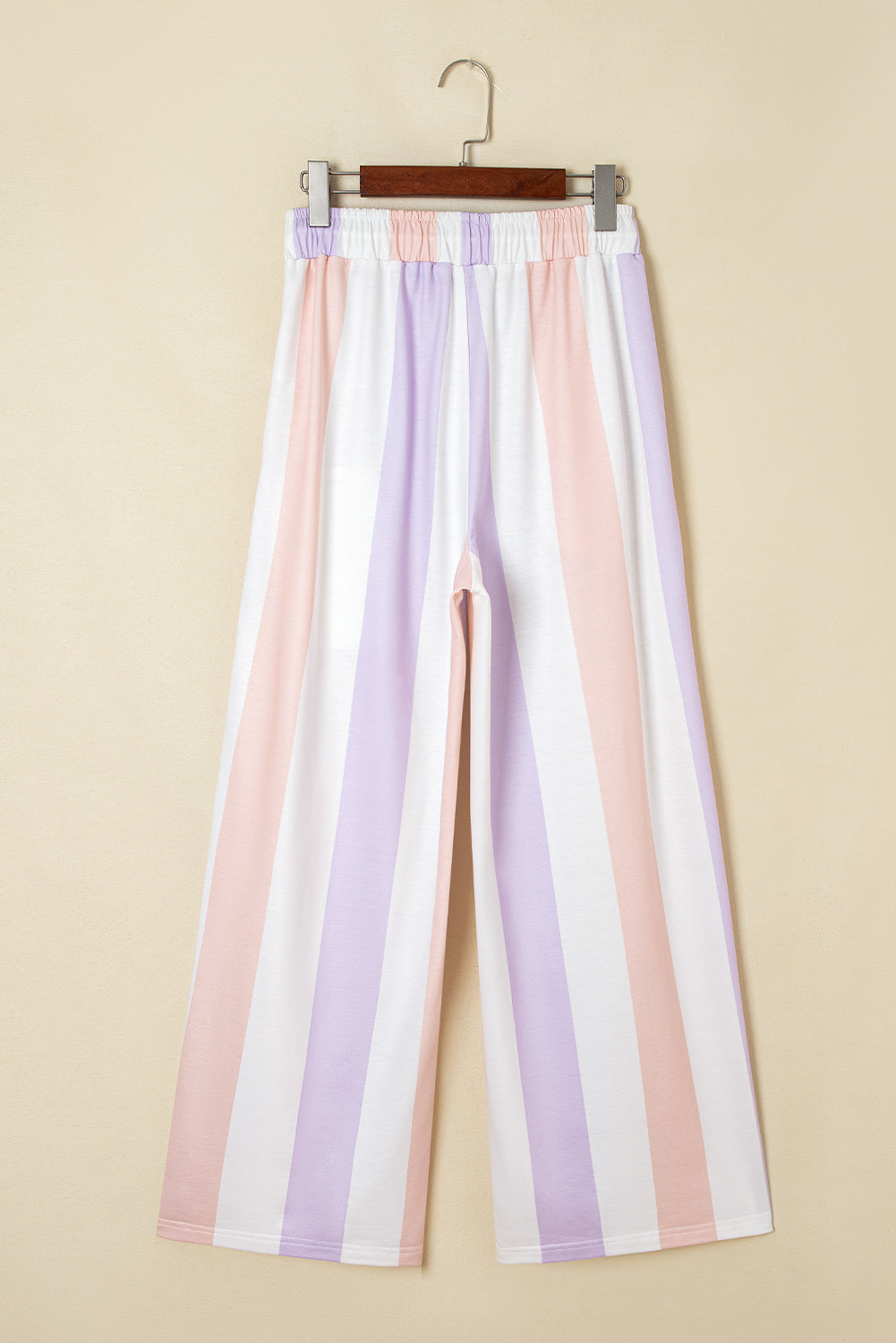 Stripe Multicolored Print Drawstring Loose Pants with Side Pockets