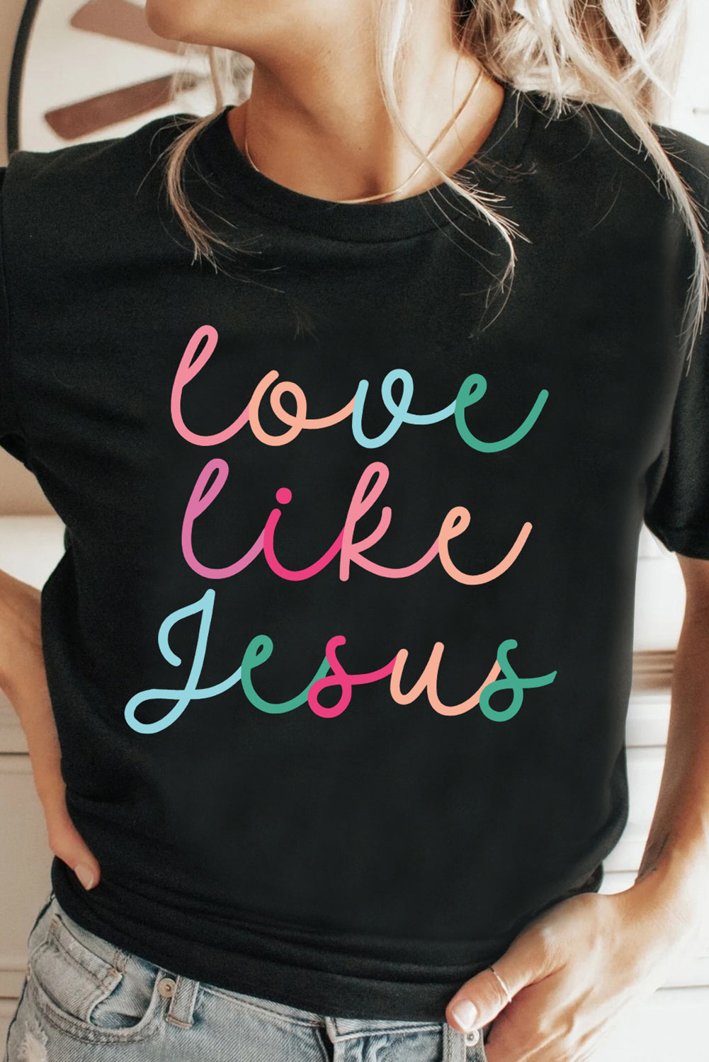 Black Love Like Jesus Crew Neck Graphic Tee (Extended Sizes)