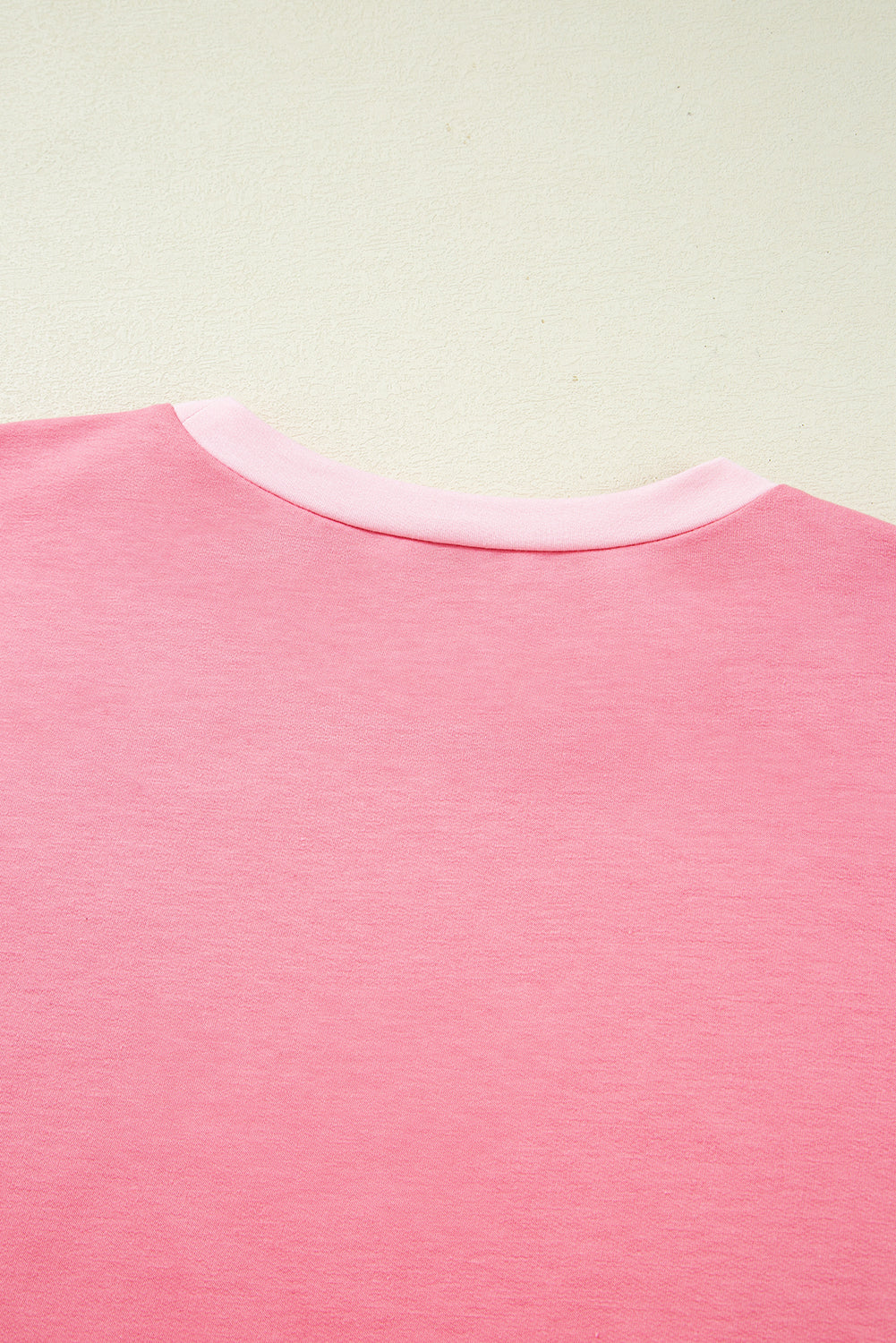 Peach Blossom Two Tones Patchwork Half Sleeve T Shirt