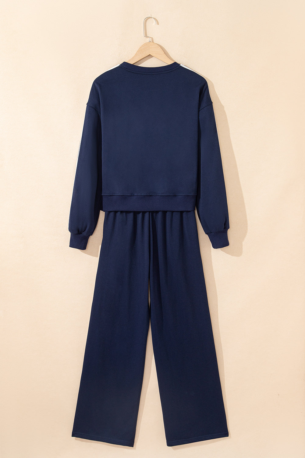 Varsity Striped Detail Crewneck and Sweatpants 2pcs Outfit (Other Colors)