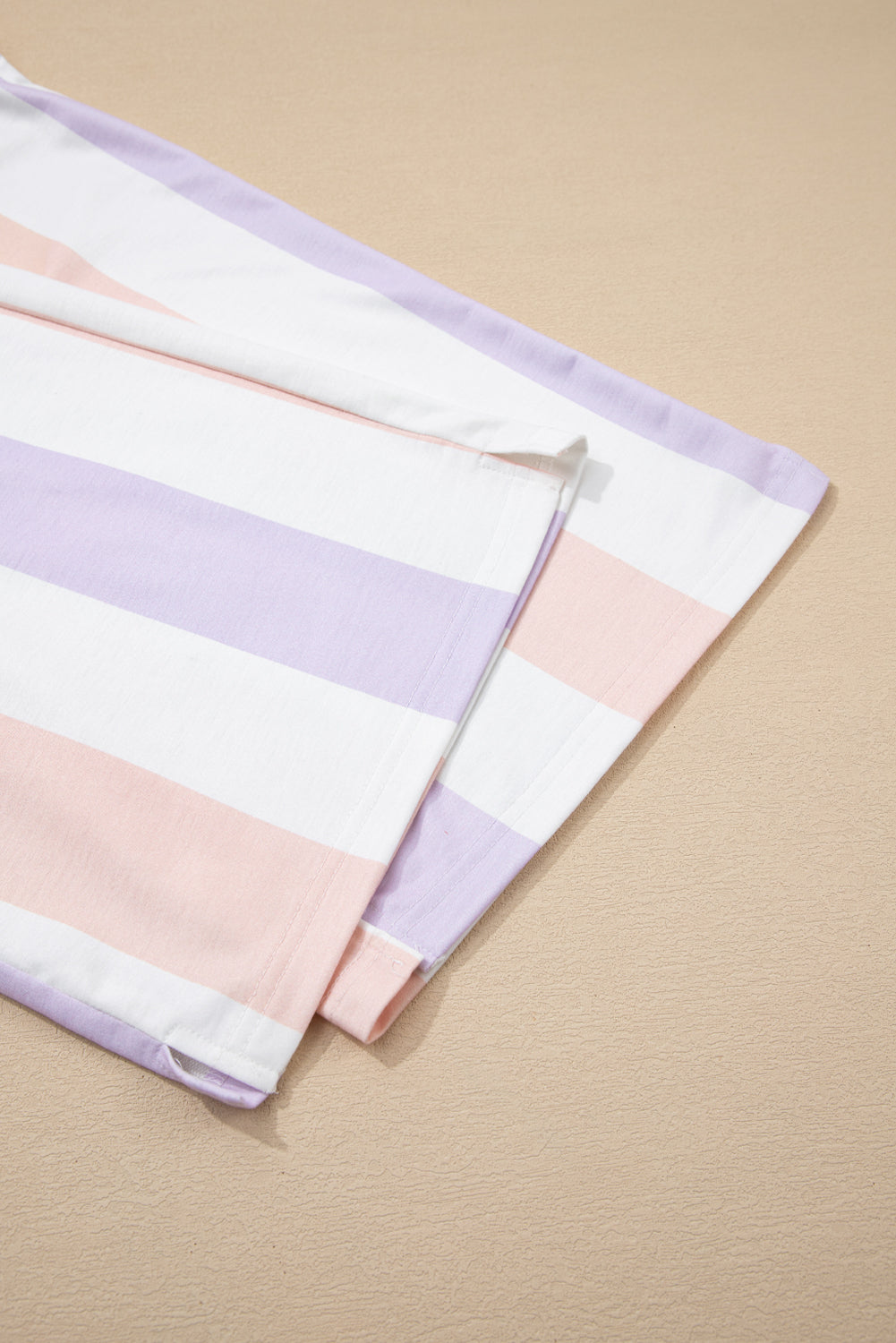 Stripe Multicolored Print Drawstring Loose Pants with Side Pockets