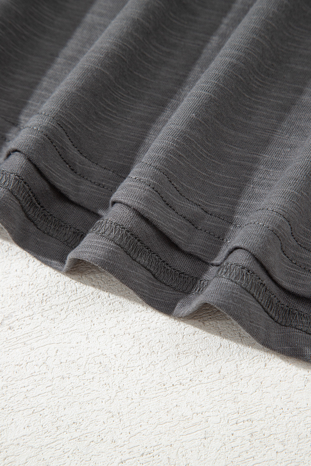Dark Grey Double Ruffled Short Sleeve Top