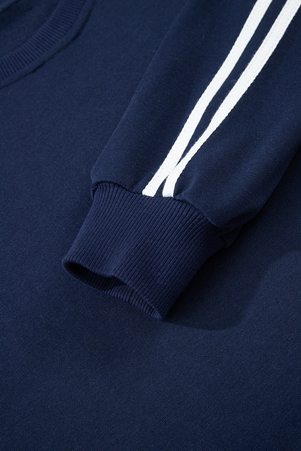 Varsity Striped Detail Crewneck and Sweatpants 2pcs Outfit (Other Colors)