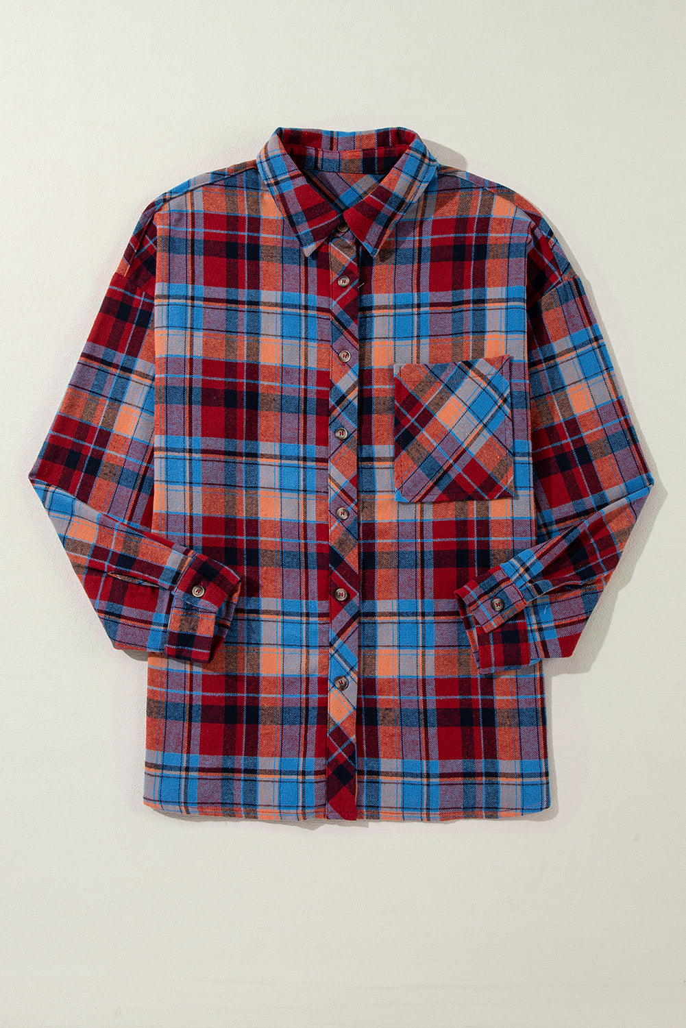 Plaid Print Loose Vintage Shirt (Extended Sizes)(Other Colors)