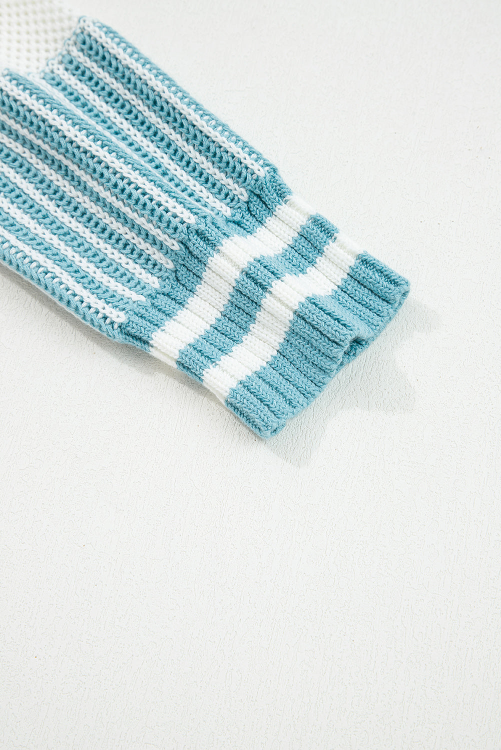 Two Tone Striped Patchwork Drop Shoulder Loose Sweater (Other Colors)
