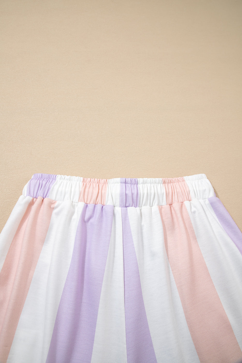 Stripe Multicolored Print Drawstring Loose Pants with Side Pockets