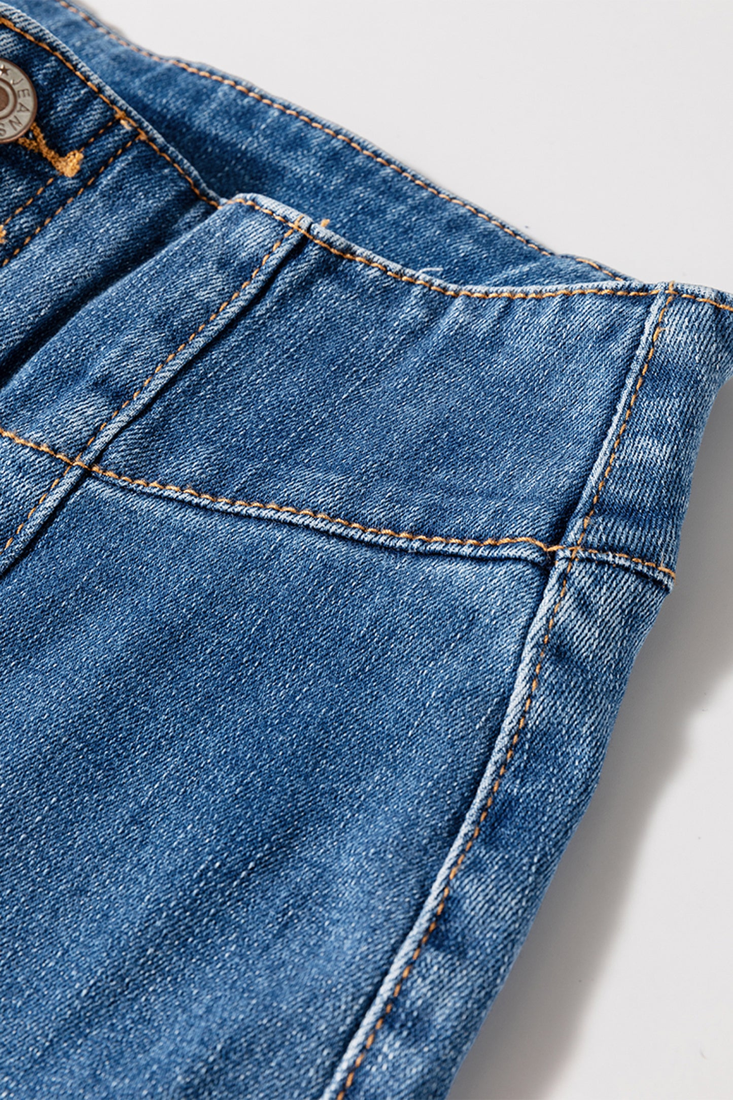 High Waist Button Fly Seamed Raw Hem Flare Jeans (Extended Sizes)