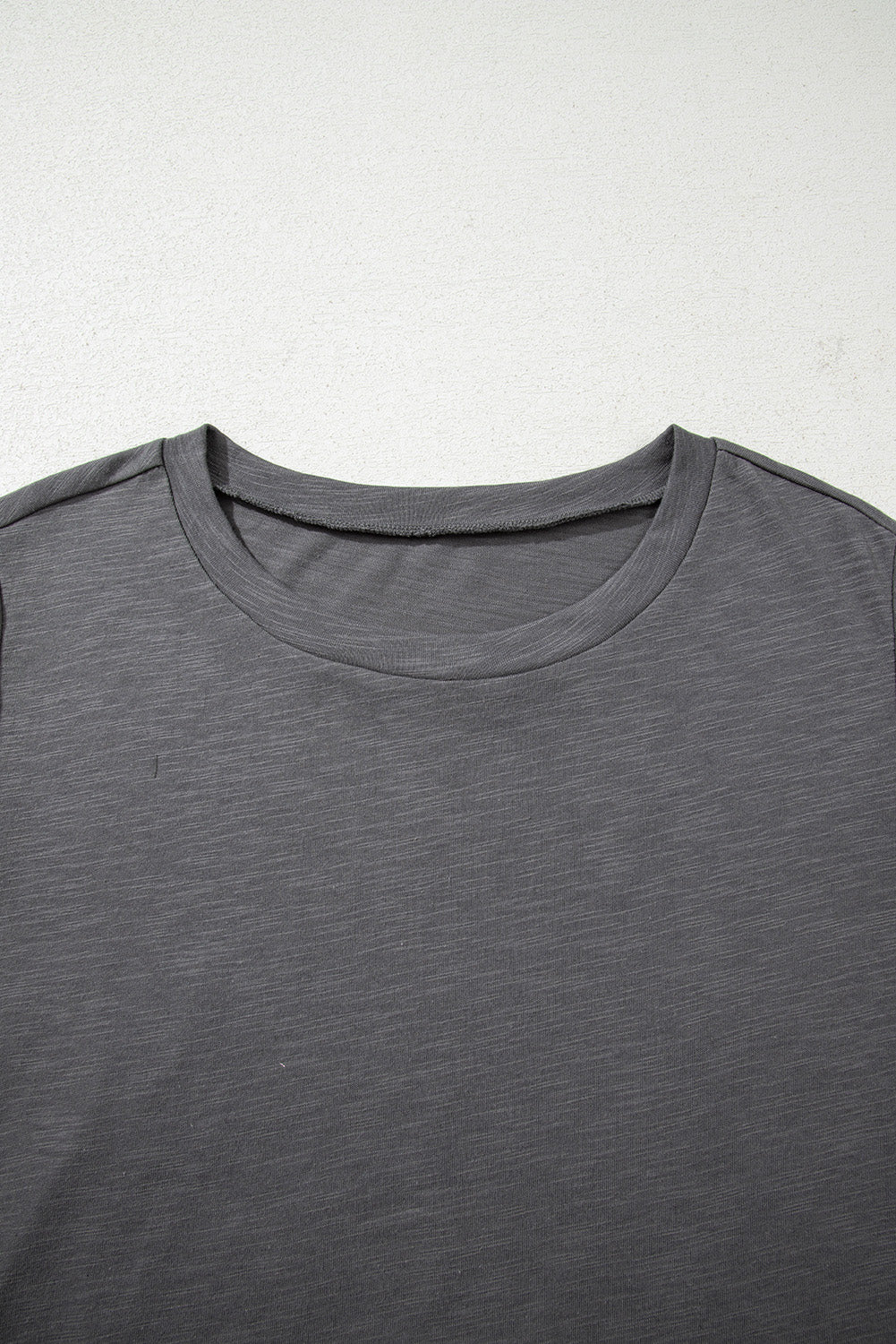 Dark Grey Double Ruffled Short Sleeve Top