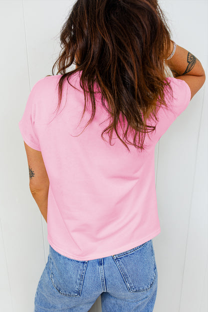 Leopard Bow Embroidered Cotton Round Neck T Shirt (Other Colors)