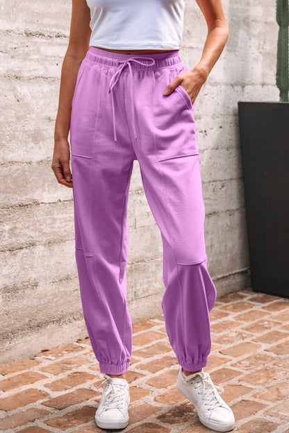 Drawstring Elastic Waistband Solid Jogger Pants (Other Colors)