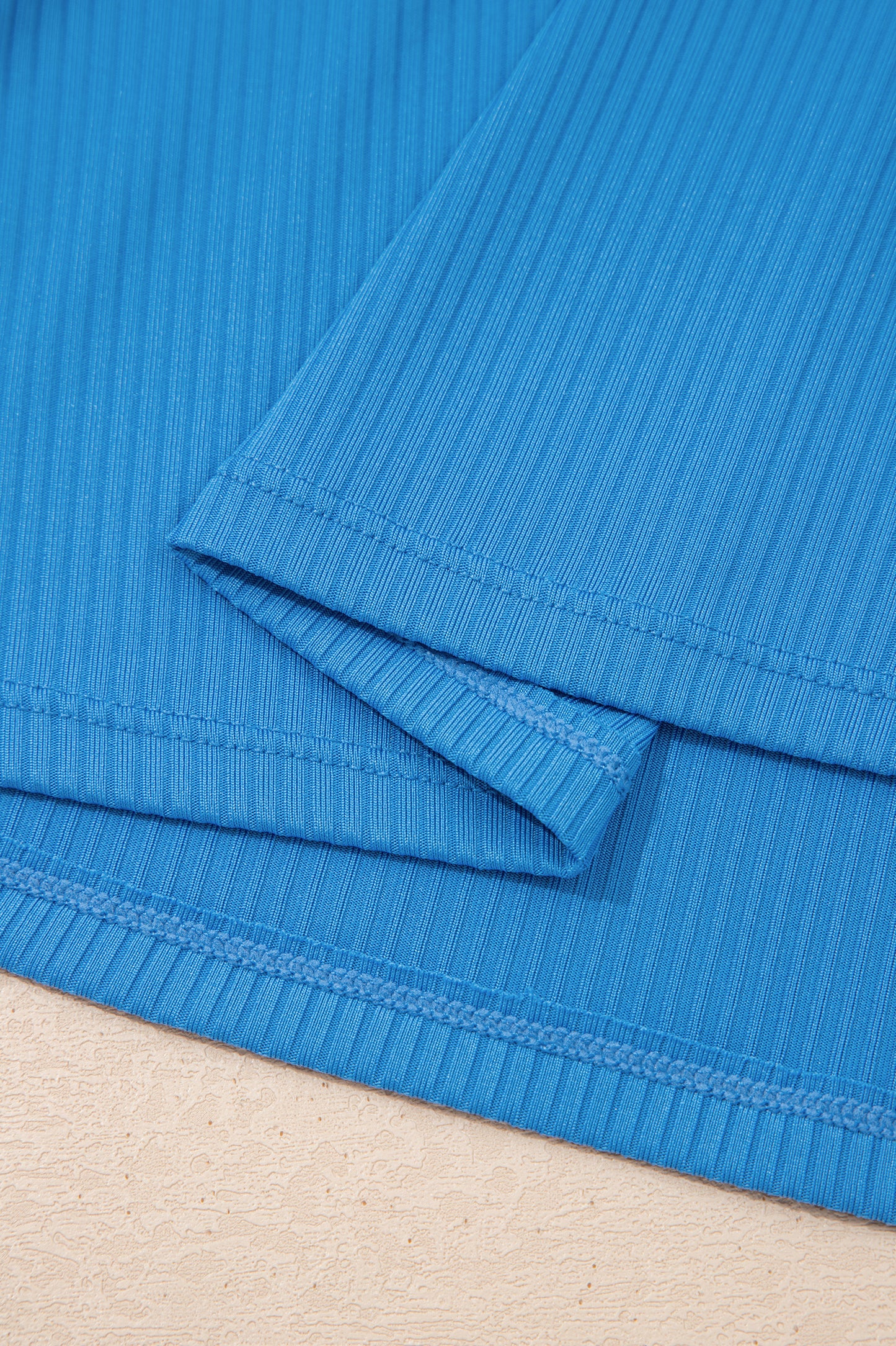 Block Edge Ribbed Pocketed Lined Swim Dress (Other Colors)