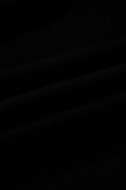Black Solid Color Ruched Detail Long Sleeve Midi Dress (Extended Sizes)