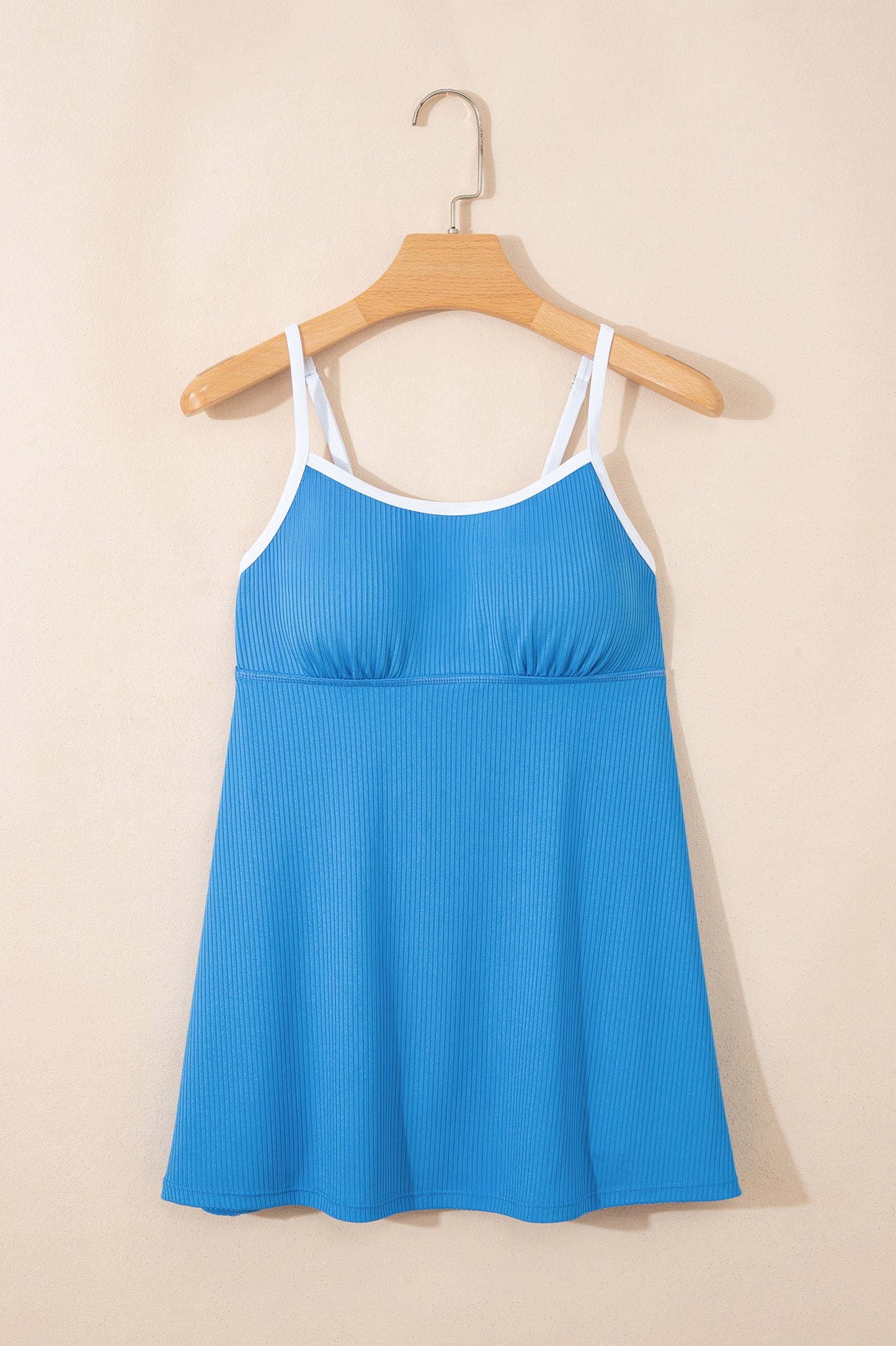 Block Edge Ribbed Pocketed Lined Swim Dress (Other Colors)