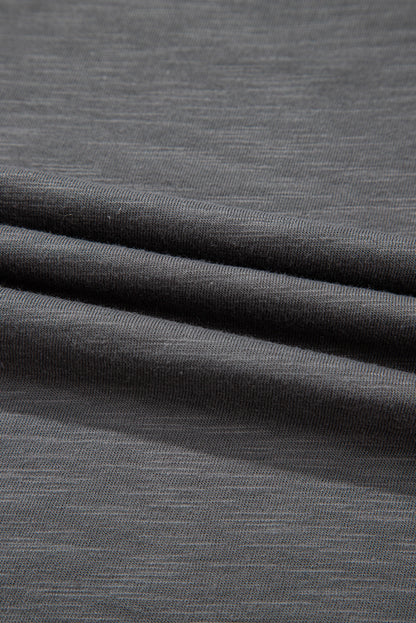 Dark Grey Double Ruffled Short Sleeve Top