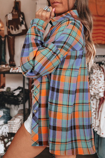 Plaid Print Loose Vintage Shirt (Extended Sizes)(Other Colors)