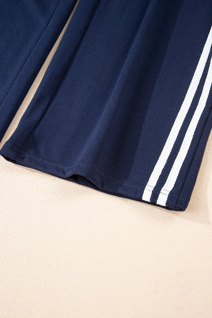Varsity Striped Detail Crewneck and Sweatpants 2pcs Outfit (Other Colors)