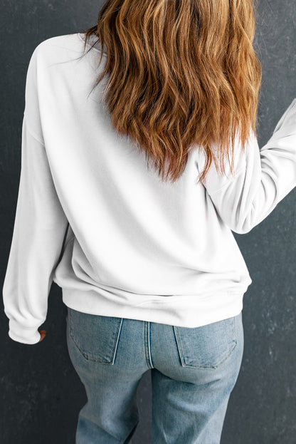 White Teacher Bow PNG Graphic Pullover Sweatshirt (Extended Sizes)