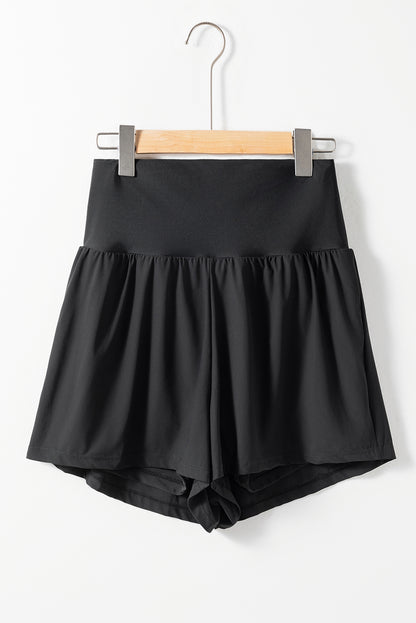 Black Pocketed Wide Waistband Swim Shorts (Extended Sizes)