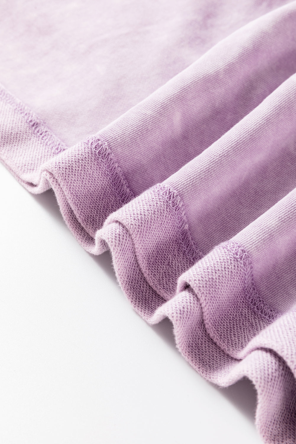 Orchid Petal Mineral Wash Drop Sleeve Patchwork Tee