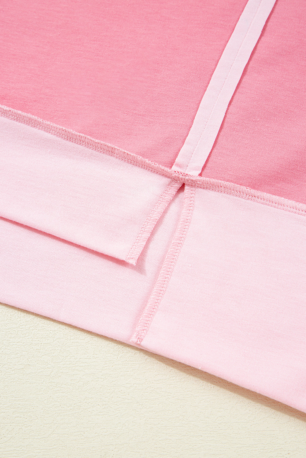 Peach Blossom Two Tones Patchwork Half Sleeve T Shirt