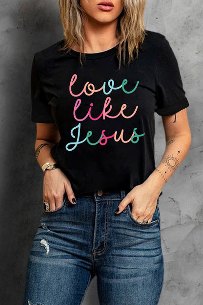 Black Love Like Jesus Crew Neck Graphic Tee (Extended Sizes)