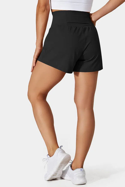 Black Pocketed Wide Waistband Swim Shorts (Extended Sizes)