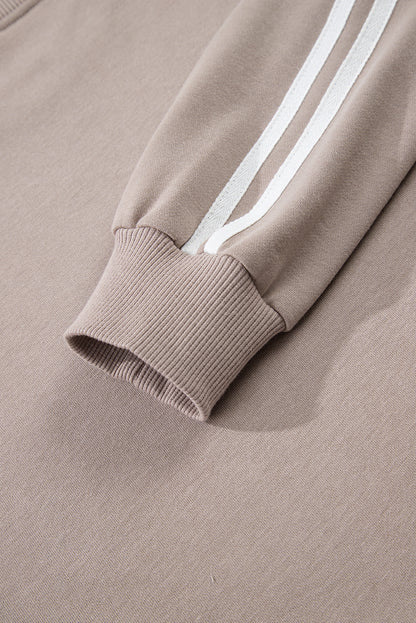 Varsity Striped Detail Crewneck and Sweatpants 2pcs Outfit (Other Colors)
