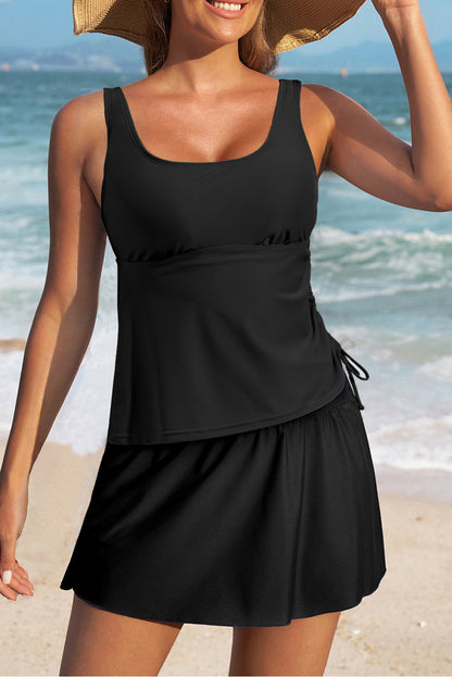 Scoop Neck Adjustable Tankini & Matching Skort Bathing Suit (Other Colors)(Extended Sizes)