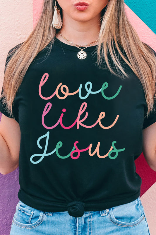 Black Love Like Jesus Crew Neck Graphic Tee (Extended Sizes)