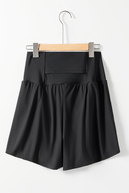 Black Pocketed Wide Waistband Swim Shorts (Extended Sizes)
