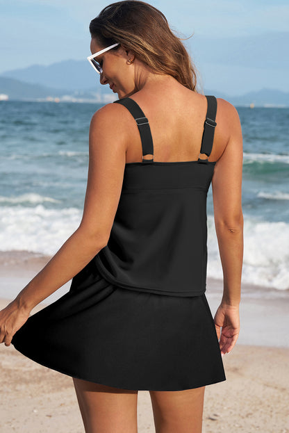 Scoop Neck Adjustable Tankini & Matching Skort Bathing Suit (Other Colors)(Extended Sizes)