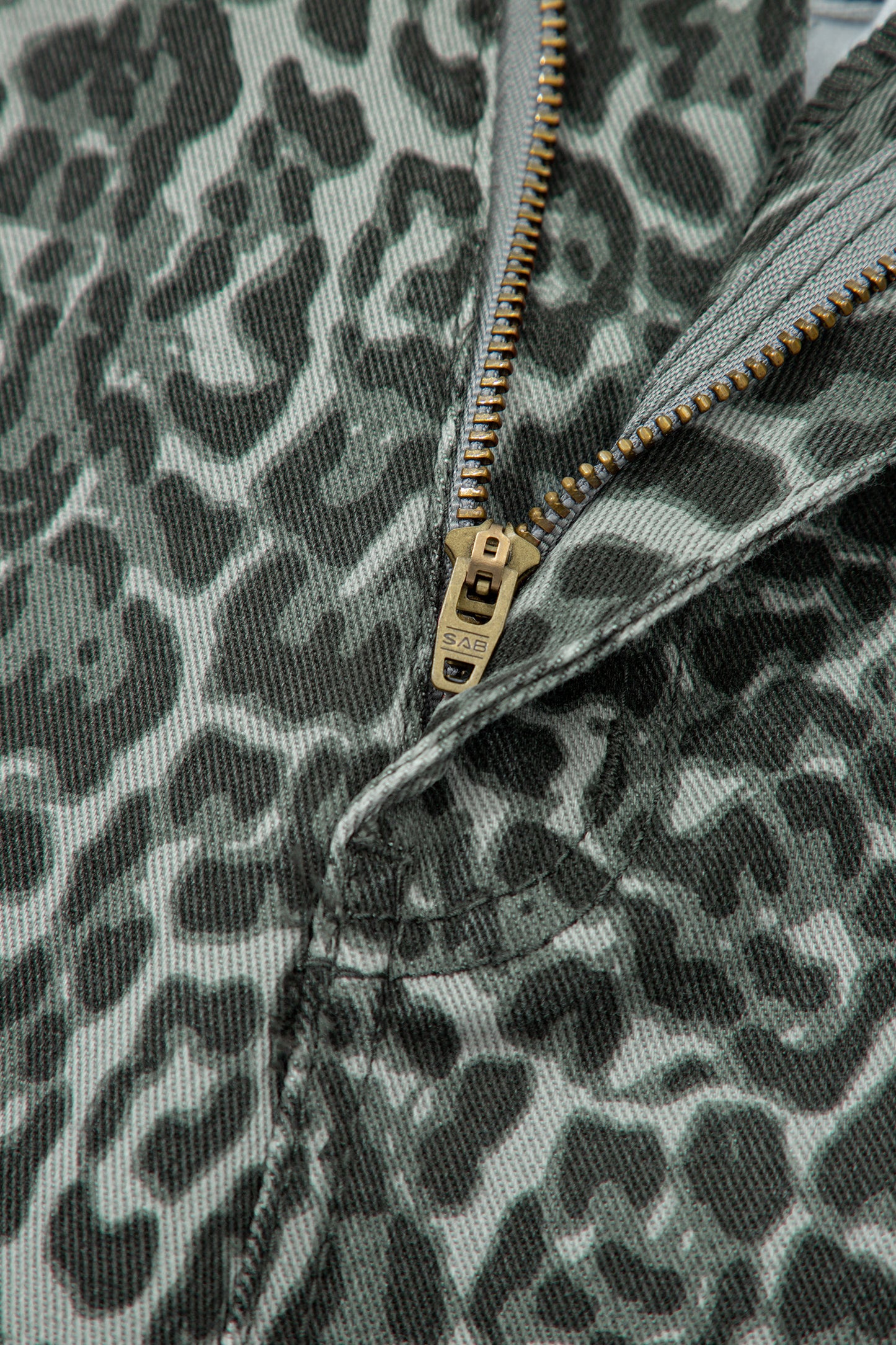Leopard Frayed Edge Wide Leg High Waist Jeans (Other Colors)