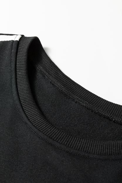 Varsity Striped Detail Crewneck and Sweatpants 2pcs Outfit (Other Colors)